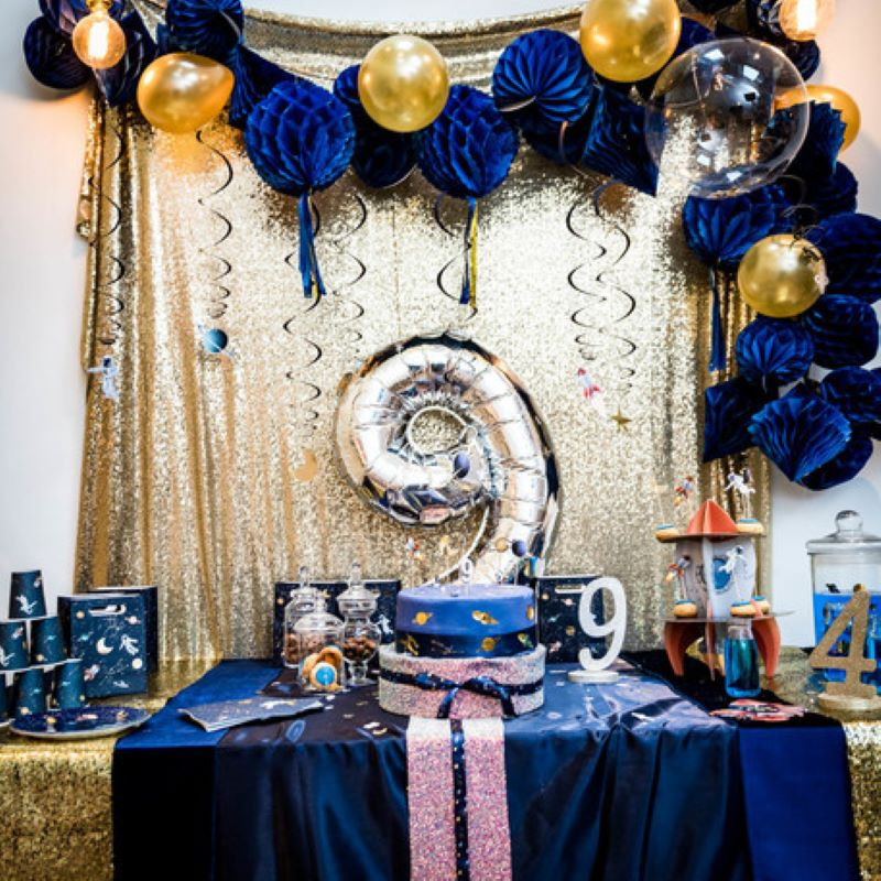 Jolie décoration de table Anniversaire Bleu