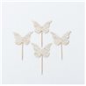 4 Papillons dentelle sur pic