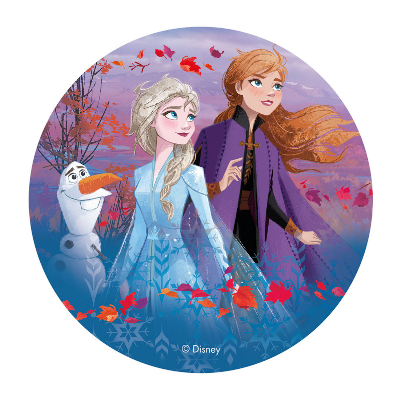 Décorations Comestibles La Reine Des Neiges - Disque Azyme 15cm - Pour Gâteaux D'anniversaire
