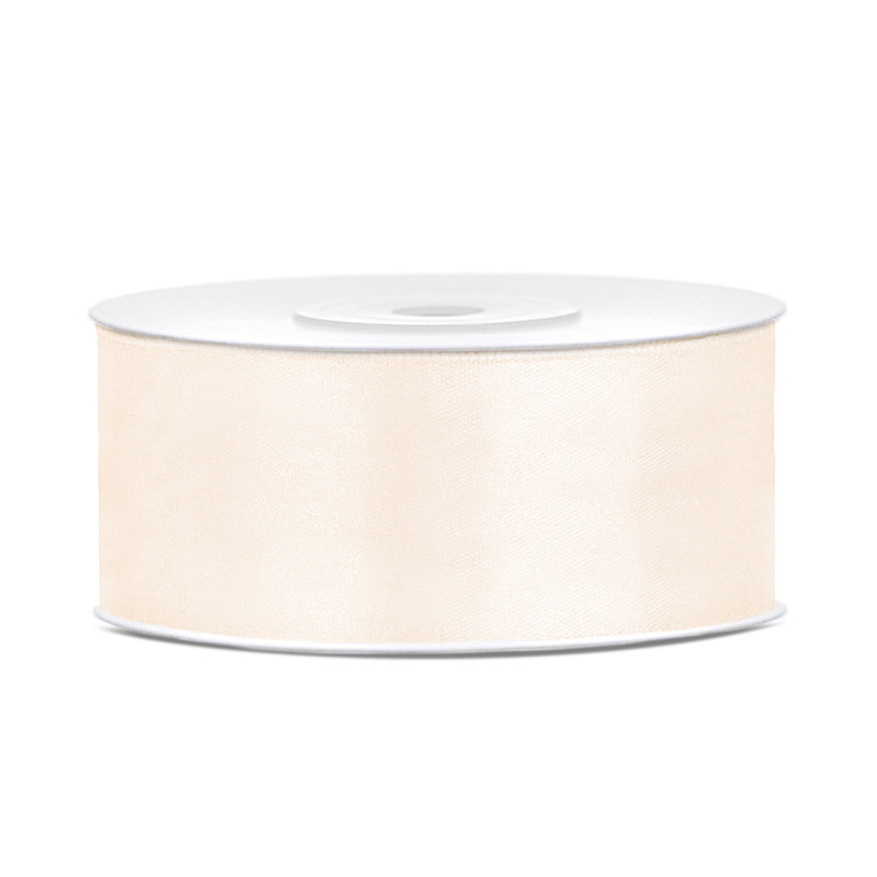 Ruban en satin couleur creme 25m x 25mm