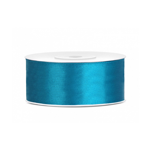 Ruban en satin couleur bleu turquoise 25m x 25mm