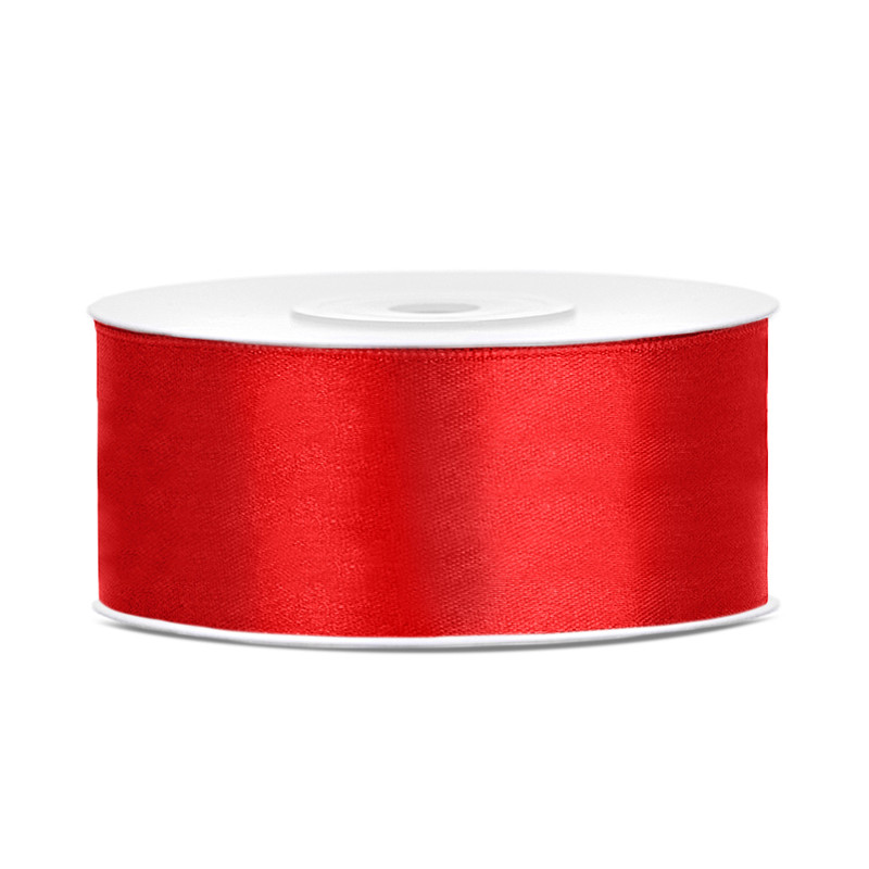 Ruban en satin couleur Rouge 25m x 25mm