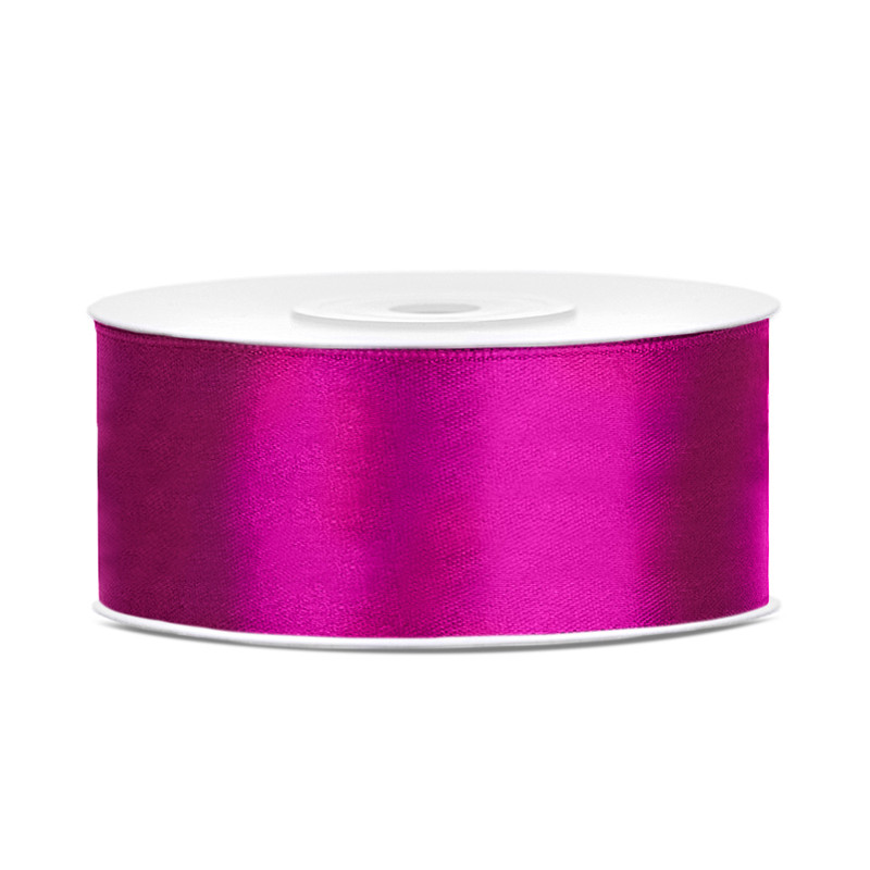 Ruban en satin couleur rose fuchsia 25m x 25mm