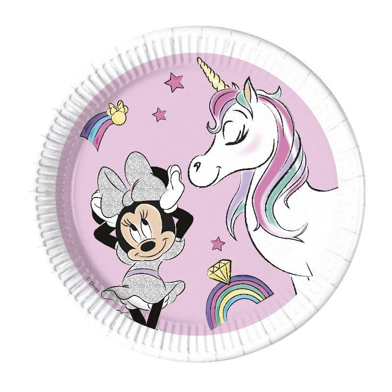 assiettes minnie licorne x8