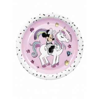 assiettes minnie licorne metallic x8