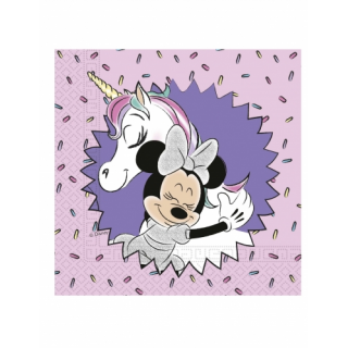 serviettes minnie licorne calin x8