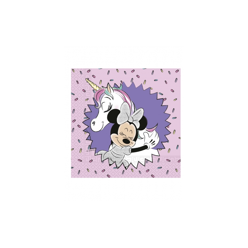 serviettes minnie licorne calin x8