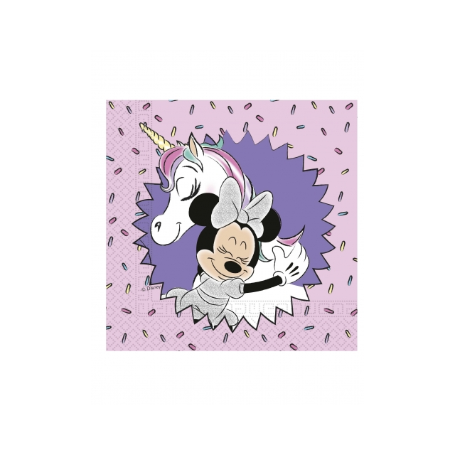 serviettes minnie licorne calin x8