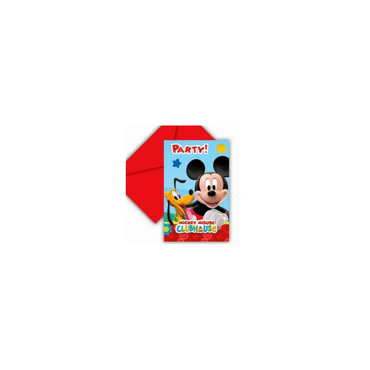 invitations + enveloppes mickey x6