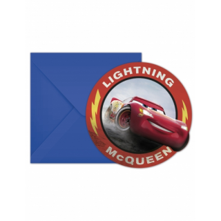 invitations + enveloppes cars x6