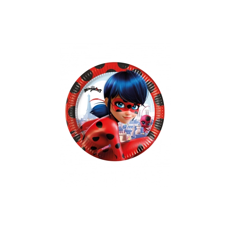 assiettes miraculous Ladybug x8