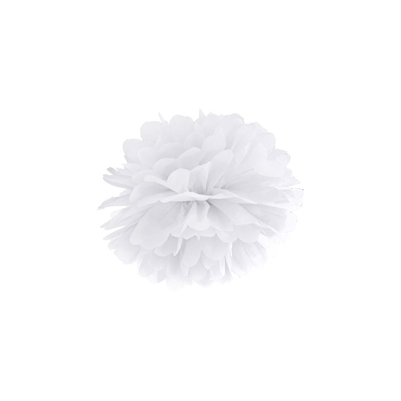 Pompon Papier de Soie 25 cm - Blanc