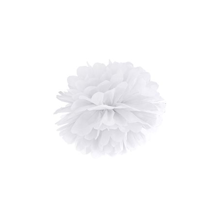 Pompon Papier de Soie 25 cm - Blanc