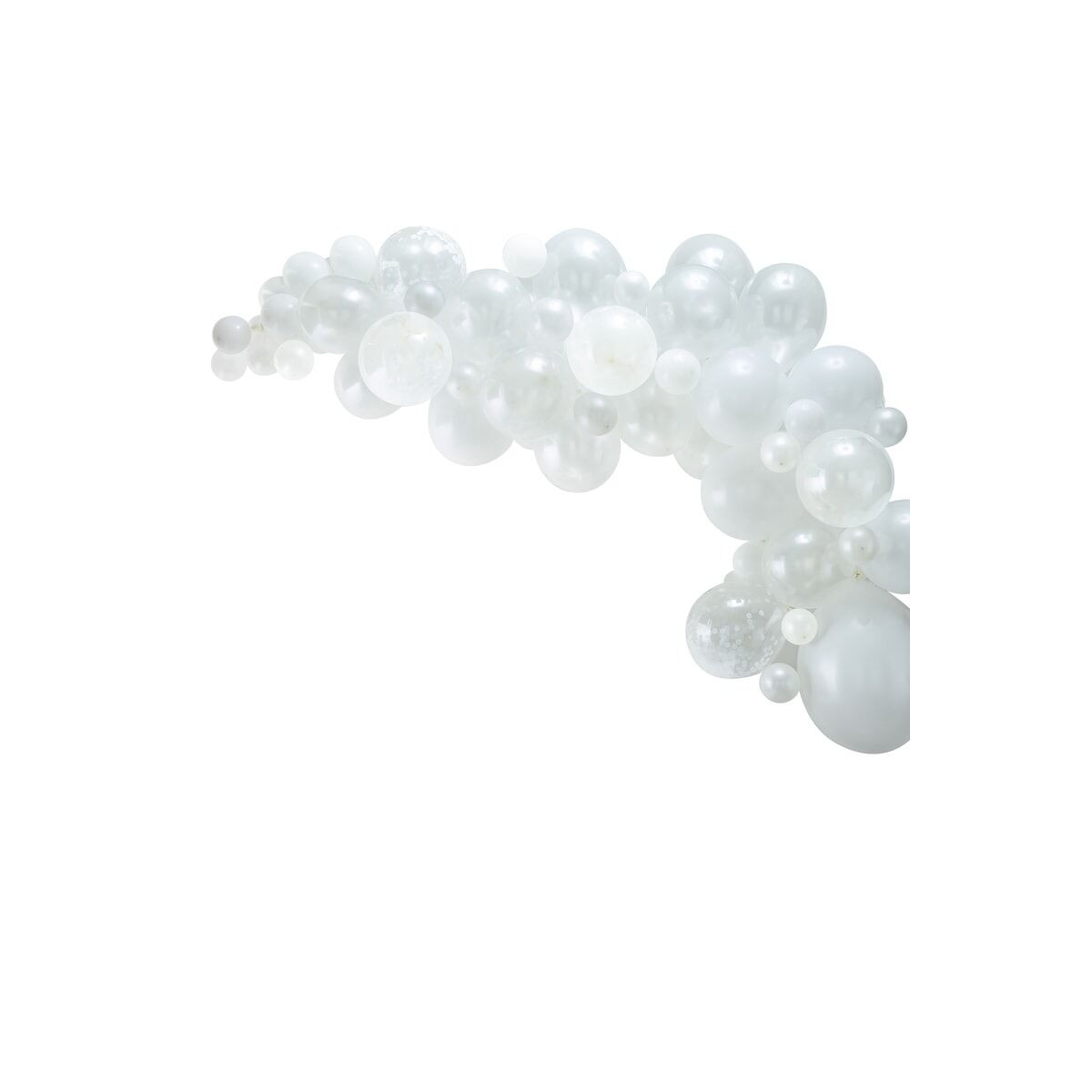 Guirlande de Ballons Blanc et transparent x70