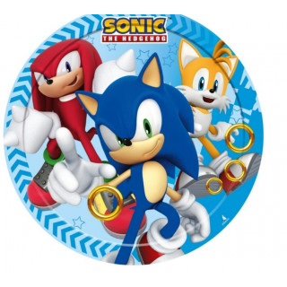 8 assiettes anniversaire Sonic 18 cm