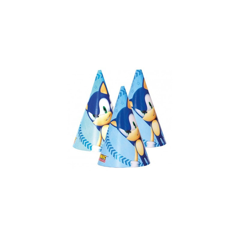 6 chapeaux anniversaire Sonic