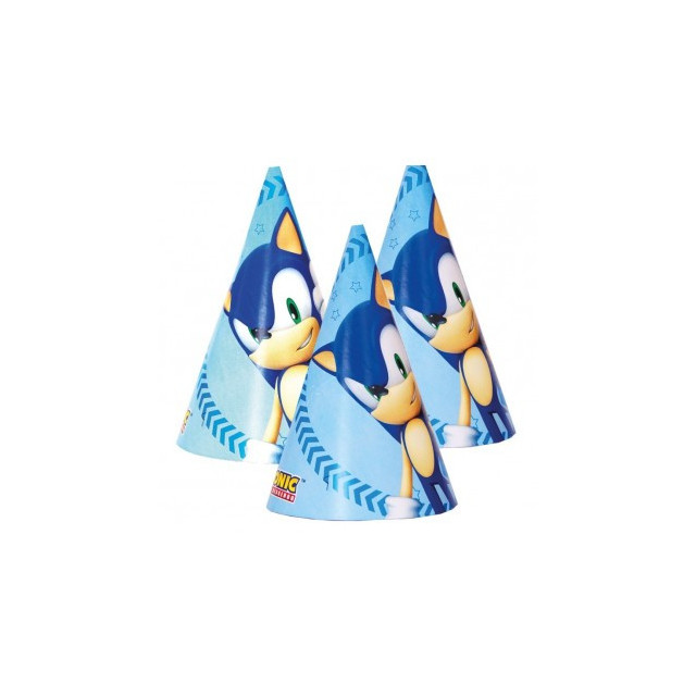 6 chapeaux anniversaire Sonic