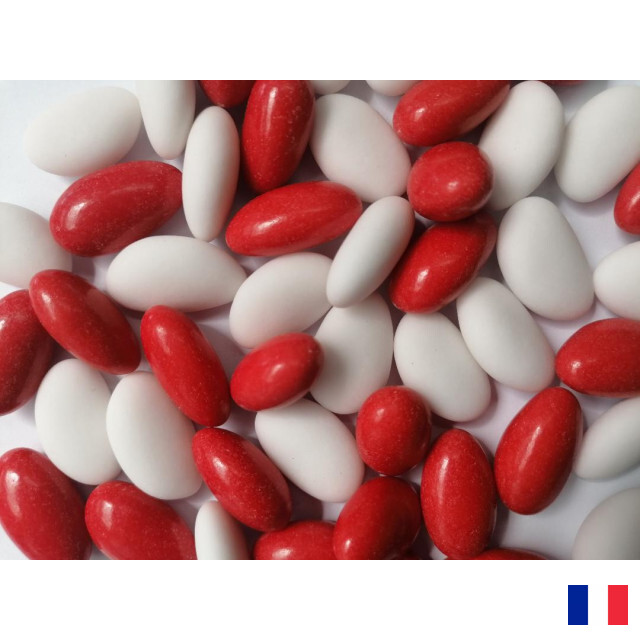 1kg Dragées pas cher Amande 20% Blanc - Dragées Delorme