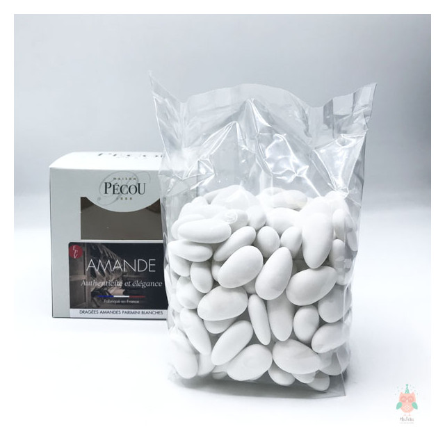 500gr Dragées Amande Parimini 38% - Blanc