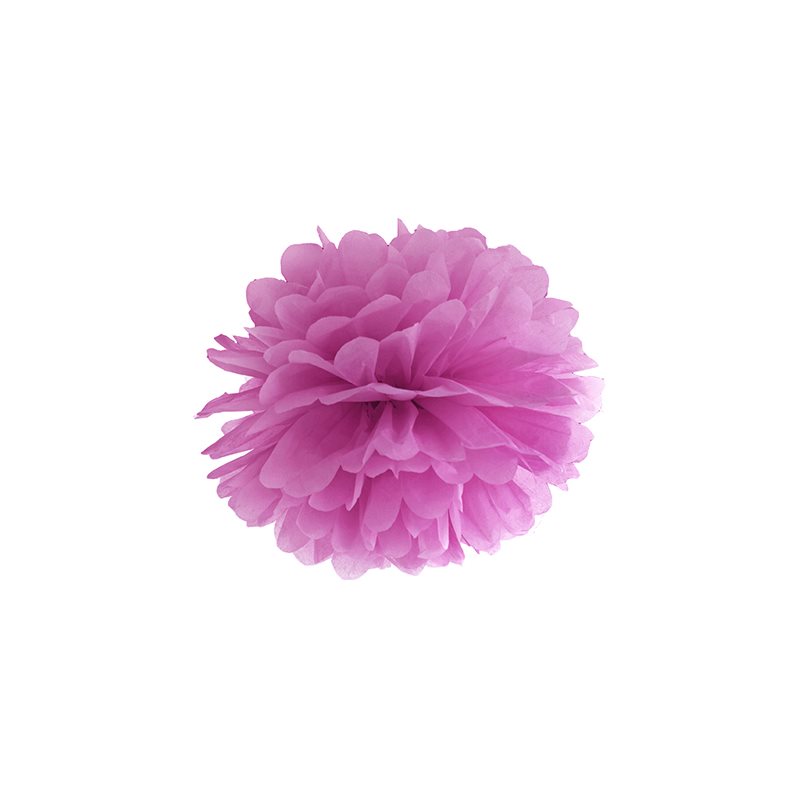 Pompon papier 25cm - Prune
