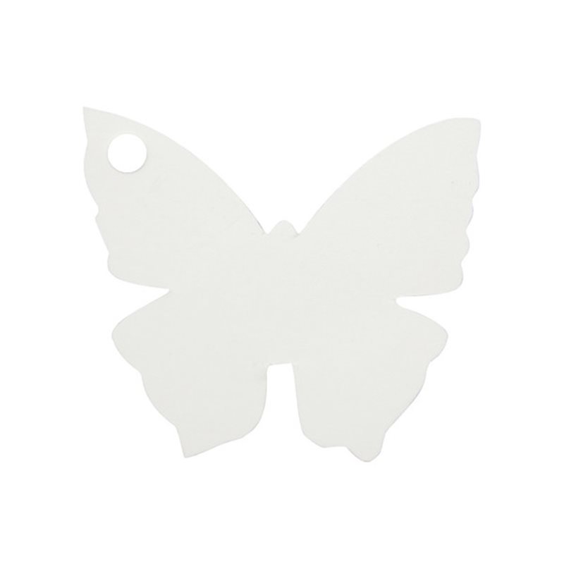 10 Etiquettes Dragées Papillon Blanc