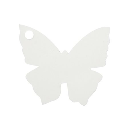 10 Etiquettes Dragées Papillon Blanc