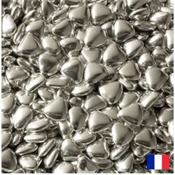 1kg Dragées Coeur Chocolat - Argent