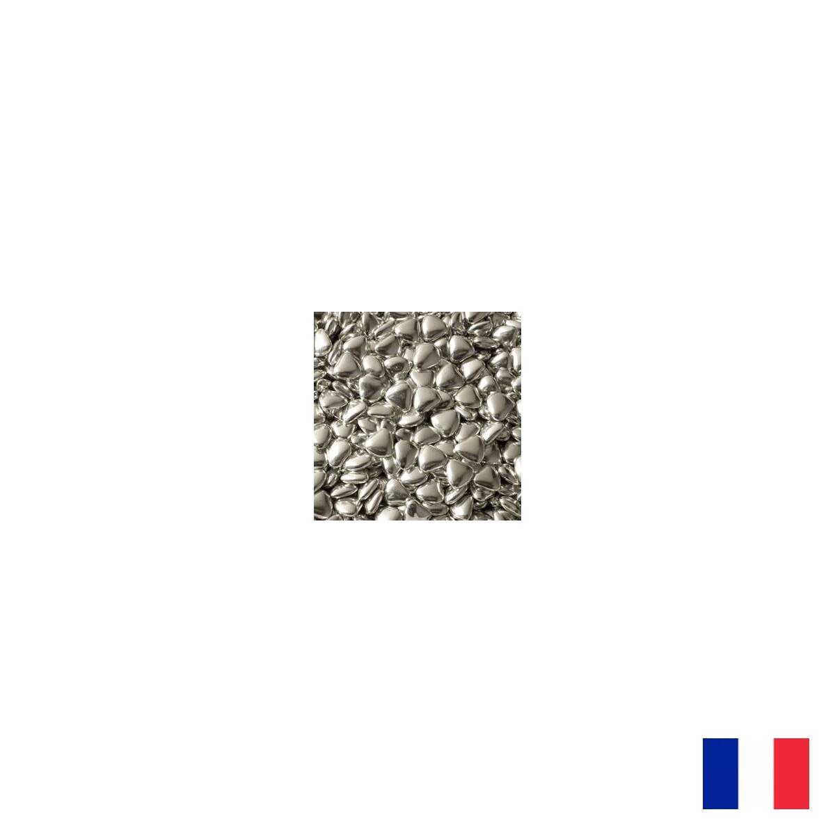 1kg Dragées Coeur Chocolat - Argent