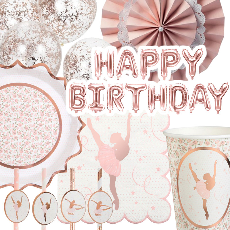 Pack Decoration Anniversaire Fille Danse 6 Personnes Pack Decoration Anniversaire Fille Danse 6 Personnes