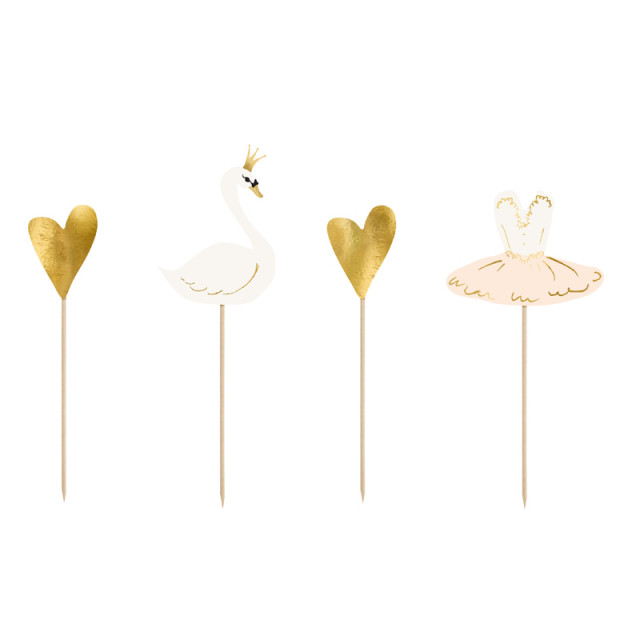 cake topper cygne x4