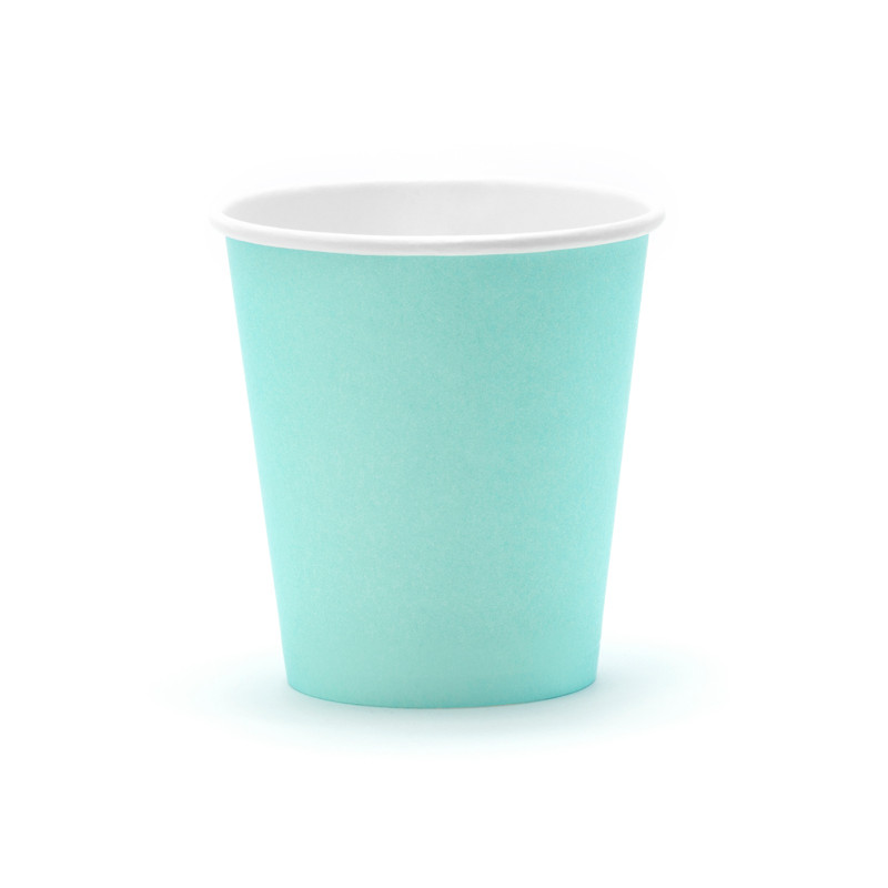 Gobelets carton turquoise x6