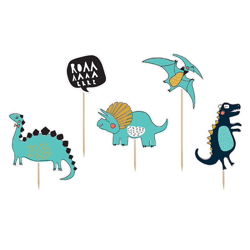 cake toppers dinosaures x 5