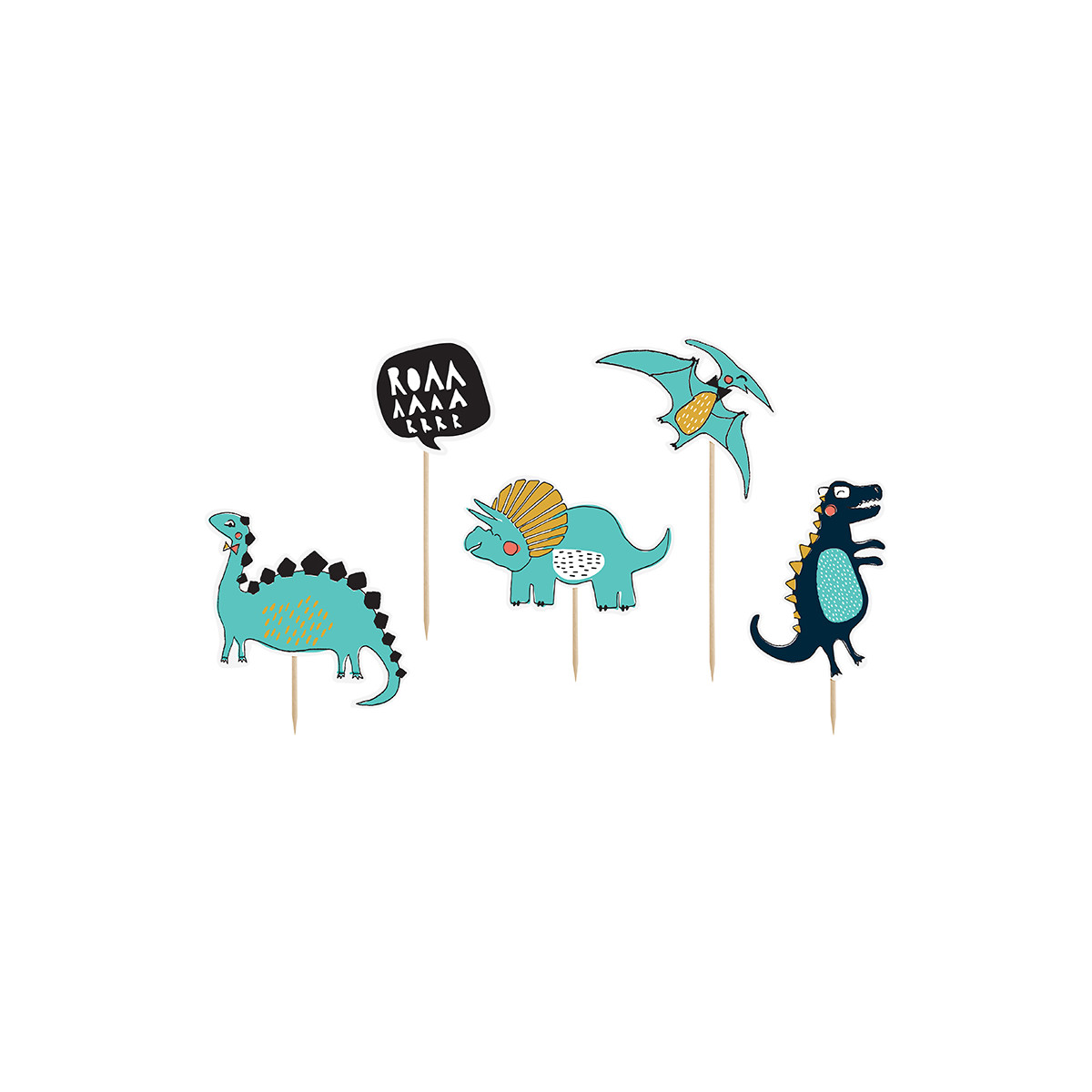 cake toppers dinosaures x 5