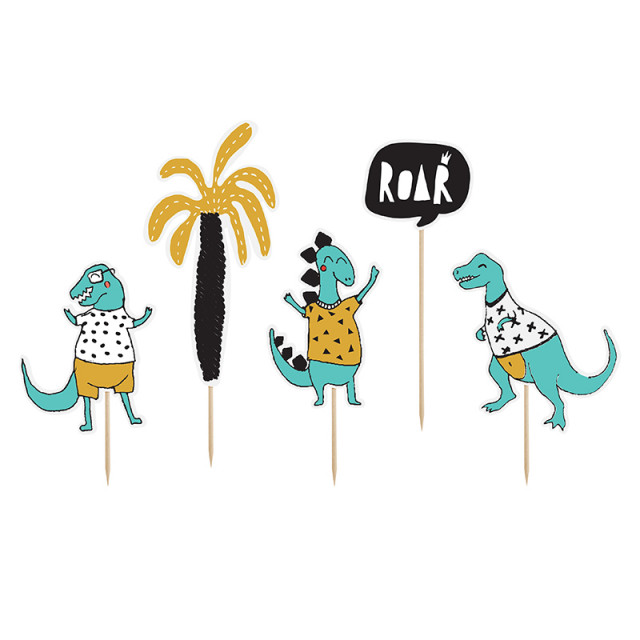Cake toppers dinosaures grande taille x 5