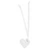 12 Etiquettes Dragees Coeur Ruban Satin Blanc