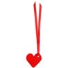 12 Etiquettes Dragees Coeur Ruban Satin Rouge