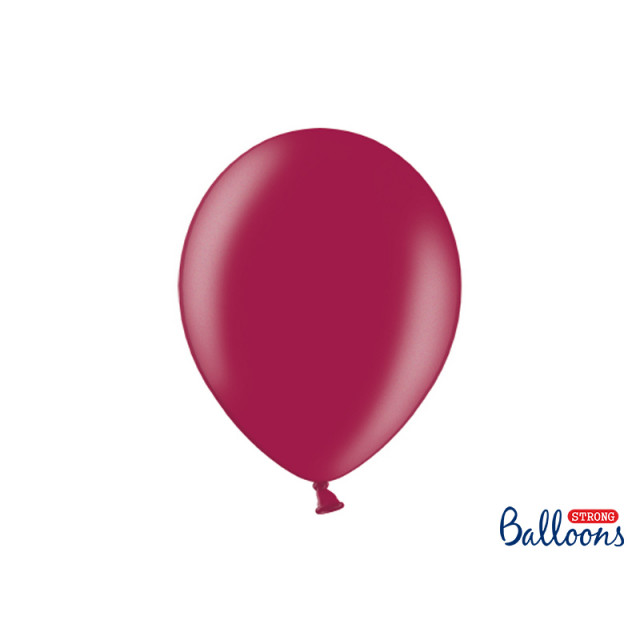 Ballons de baudruche bordeaux métallisé 30 cm x 100