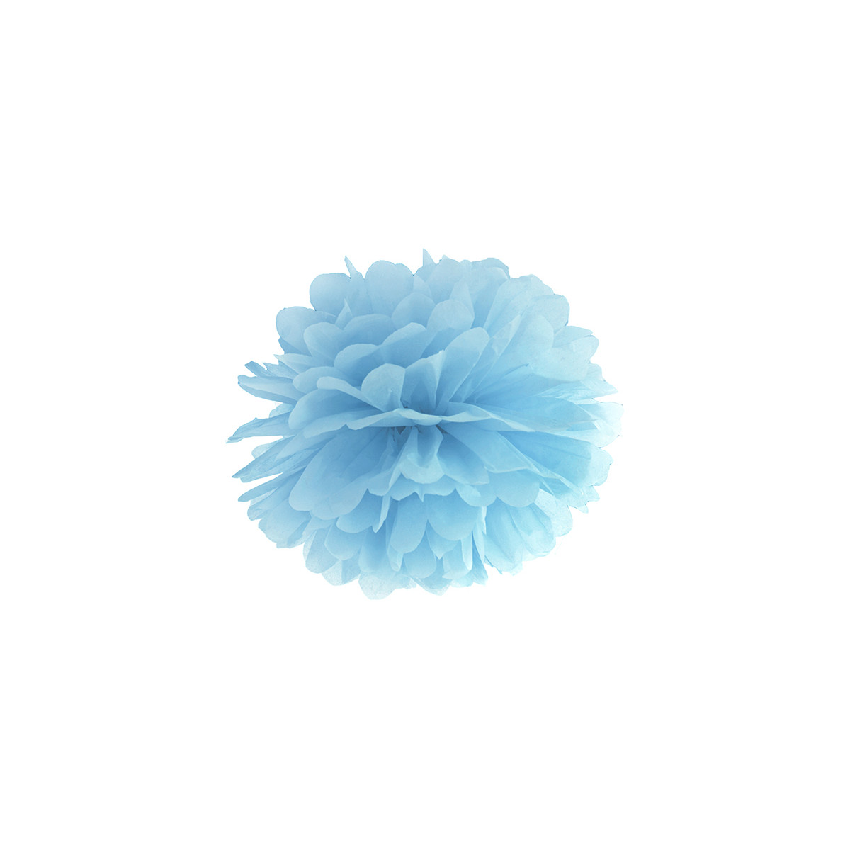 Pompon bleu ciel 35 cm en papier de soie