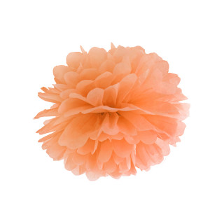 Pompon orange clair 35 cm en papier de soie
