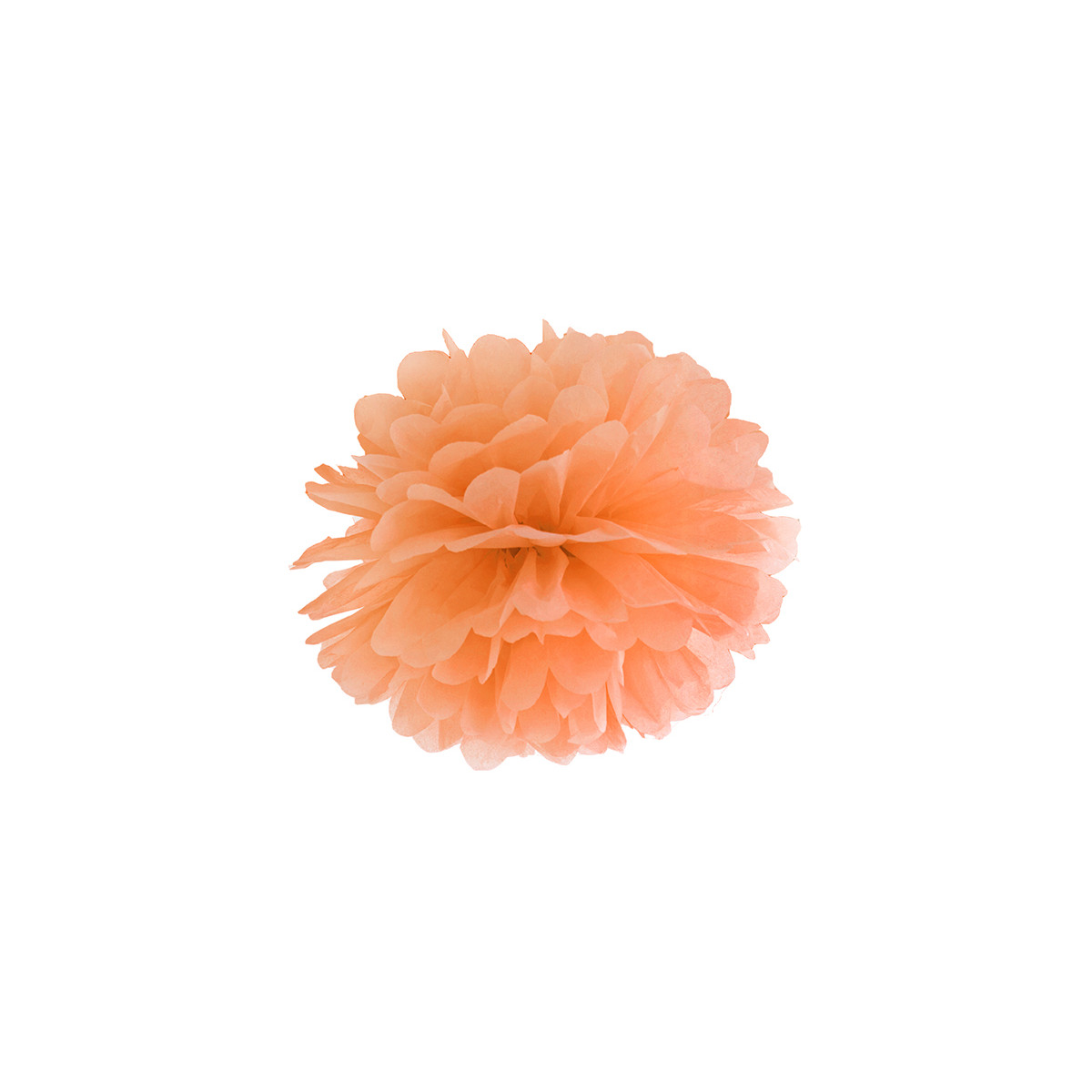 Pompon orange clair 35 cm en papier de soie