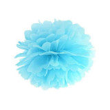 Pompon bleu ciel 35 cm en papier de soie