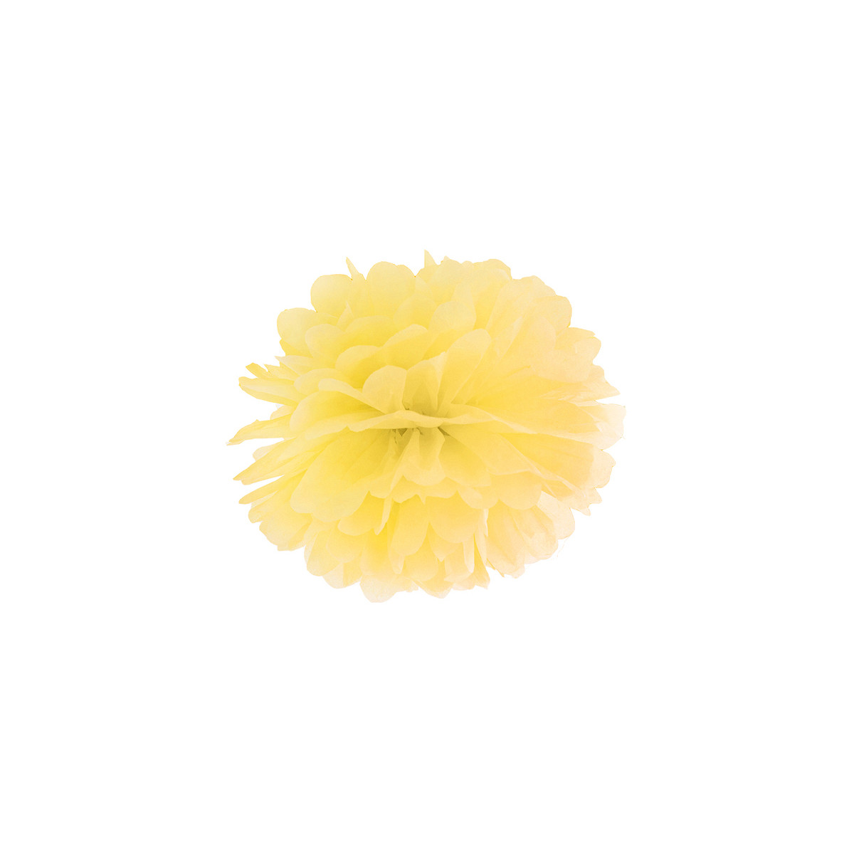 Pompon jaune 35 cm en papier de soie