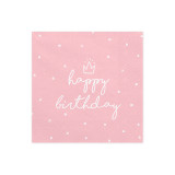 Serviettes rose anniversaire fille