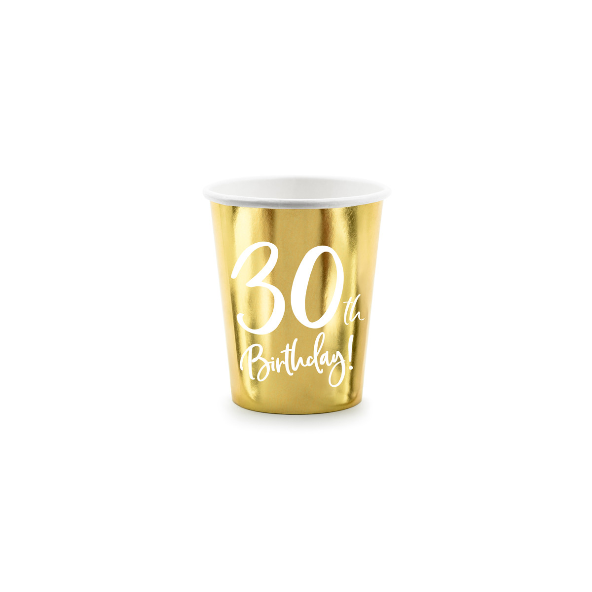 Gobelets carton anniversaire 30 ans dorés