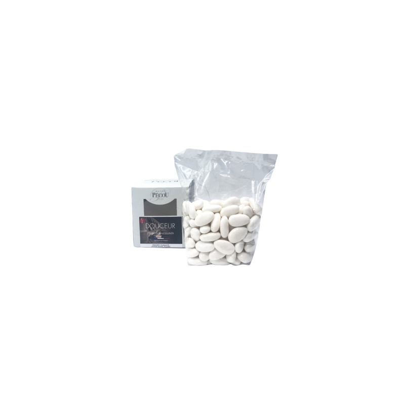 1kg - Dragées Guimauve Pécou - Blanc Vernis