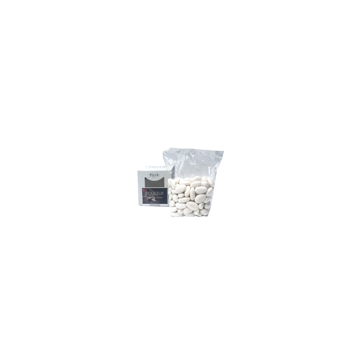 1kg - Dragées Guimauve Pécou - Blanc Vernis