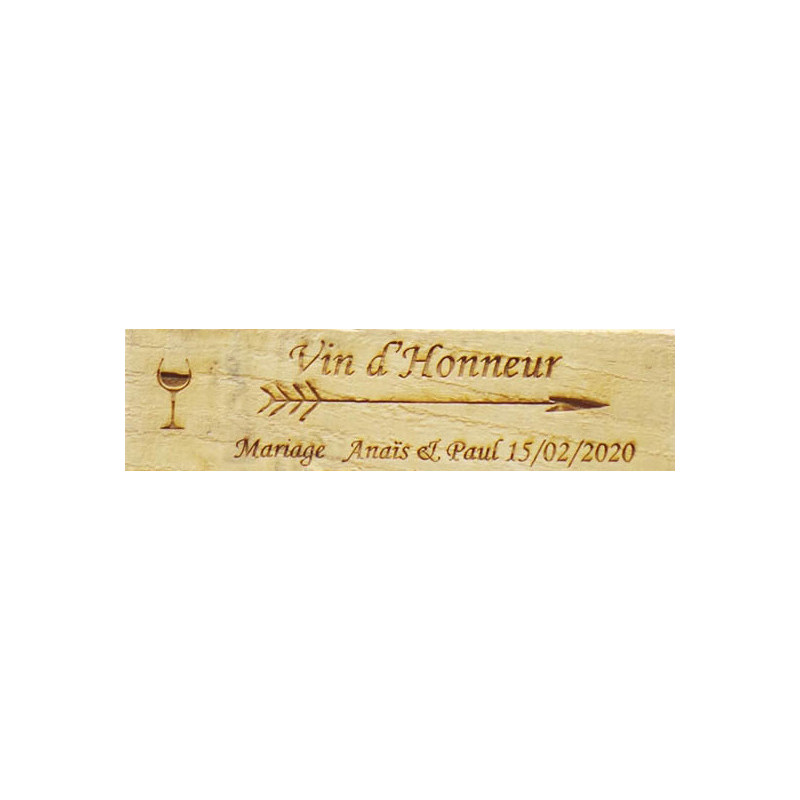 Pancarte mariage Vin d'honneur personnalisé en bois