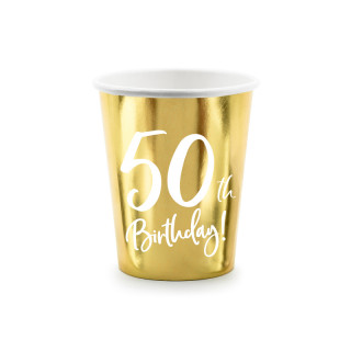 gobelets carton anniversaire 50 ans dorés