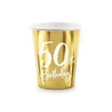 gobelets carton anniversaire 50 ans dorés