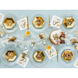 Assiettes dorées carton anniversaire 50 ans